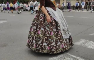 Traje de fallera marrón floral (Urge venderlo)