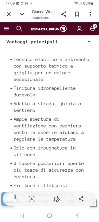 Giacca Endura donna tg L