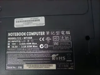 Barebone Clevo MS72SR 12 Negro/Plateado