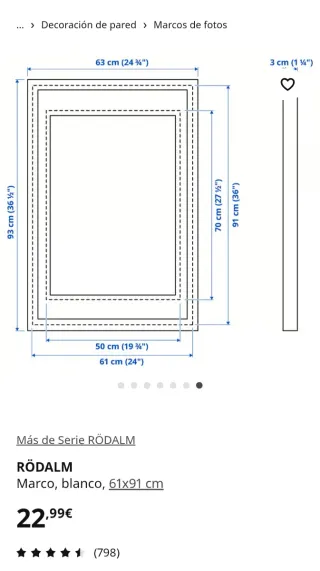 OPORTUNIDAD Marcos de madera blanco con paspartú