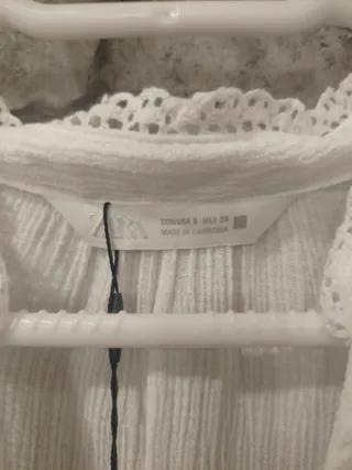 Blusa Zara sin mangas blanca Talla S