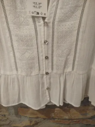 Blusa Zara sin mangas blanca Talla S