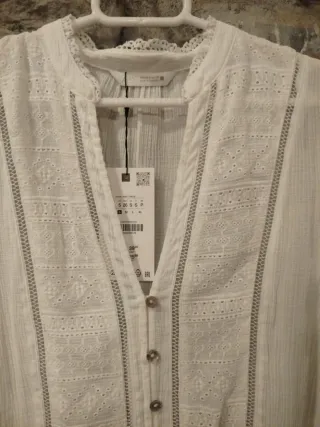 Blusa Zara sin mangas blanca Talla S