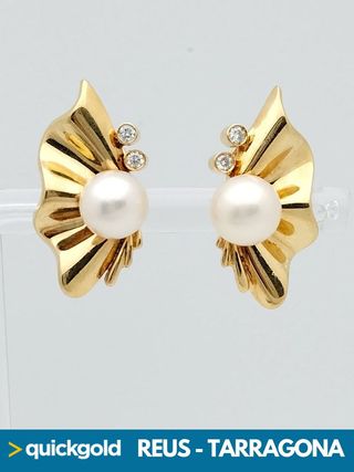 035-04-00602 PENDIENTES ORO DE 18K PERLA 7.88GR.