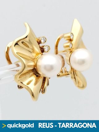 035-04-00602 PENDIENTES ORO DE 18K PERLA 7.88GR.