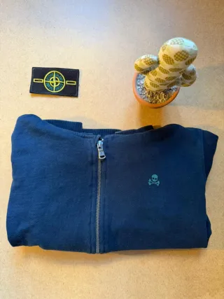 Sudadera con Cremallera Azul Talla 12 Años