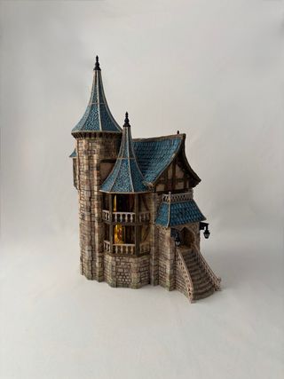 Castillo Medieval, Pintado a mano, alto detalle