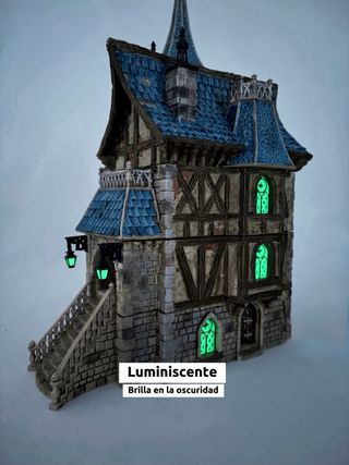 Castillo Medieval, Pintado a mano, alto detalle