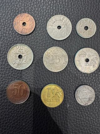 Lote monedas españolas antiguas 1927-1937