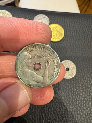 Lote monedas españolas antiguas 1927-1937