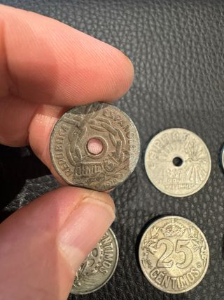 Lote monedas españolas antiguas 1927-1937
