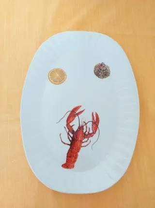 Juego 6 Platos y fuente. Mariscos PONTESA