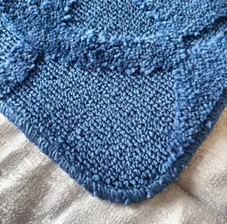 Set 2 Tappeti Bagno Blu 80x50cm