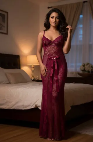 Conjunto lencería mujer morado/rojo.....