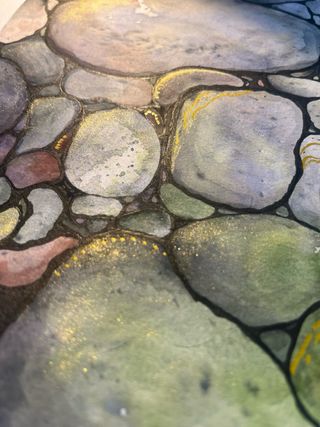 Cuadro acuarela piedras A4 original decoración par