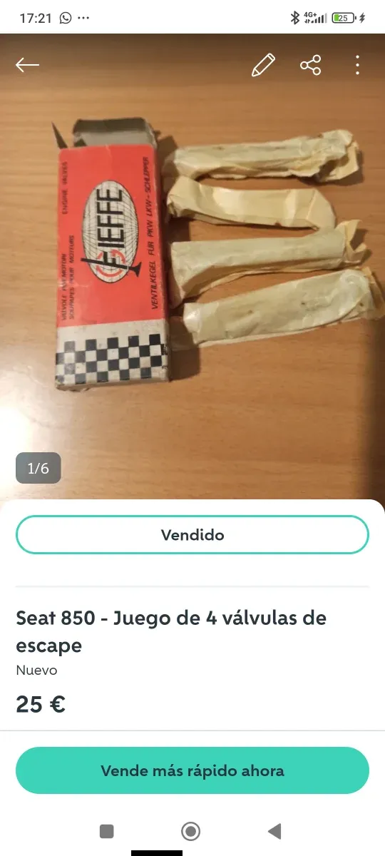 Seat 850 - Juego válvulas de admisión y escape