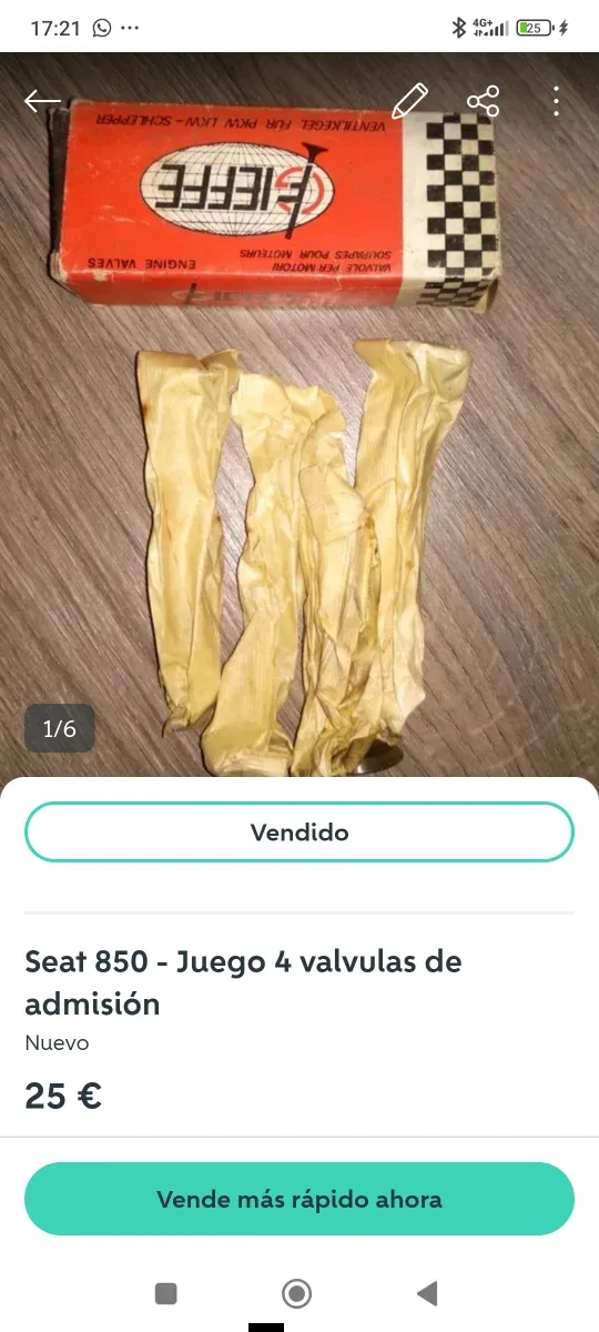 Seat 850 - Juego válvulas de admisión y escape