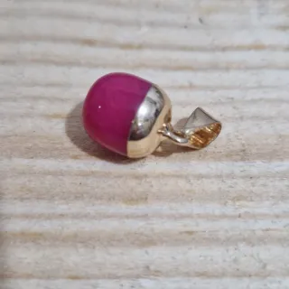 Colgante piedra natural rosa y oro