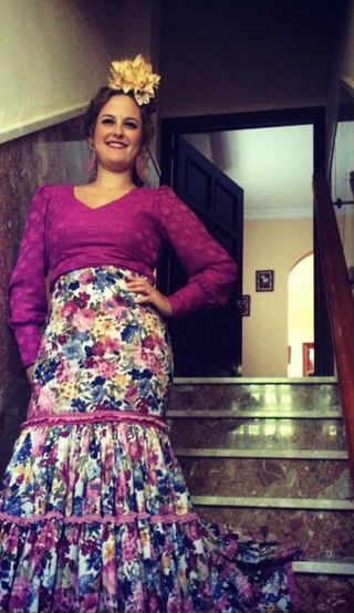 Falda y blusa flamenca multicolor
