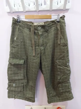 Bermudas cargo cuadros verde militar XDYE