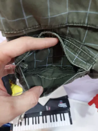 Bermudas cargo cuadros verde militar XDYE