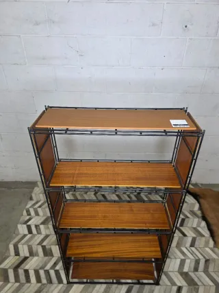 Estantería Multistrux años 70 madera y metal