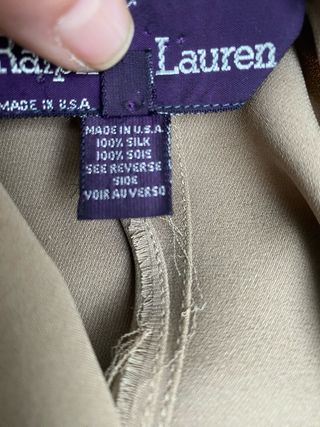 Camisa Ralph Lauren Crepe Seda Beige Talla XS