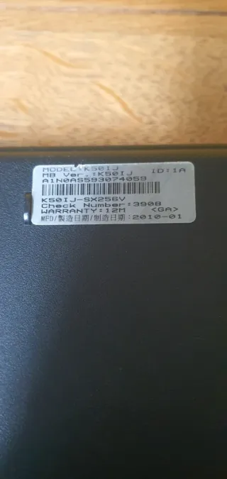 Portátil ASUS K50IJ Negro