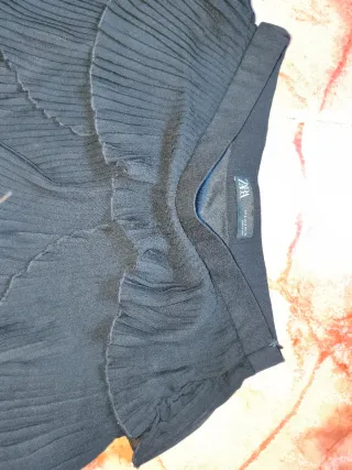 Falda pantalón negra plisada