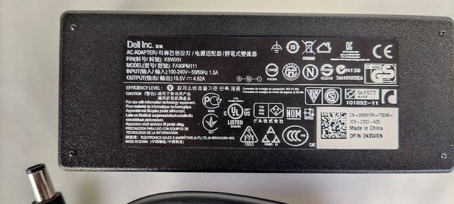 Adaptador de corriente Dell 90W original 19.5V - Como nuevo