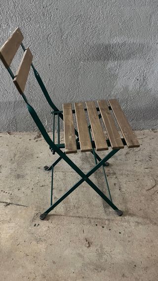 2 Sillas Plegables Exterior Madera y Hierro