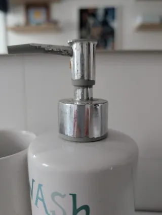 Set dispensador jabón y vaso baño