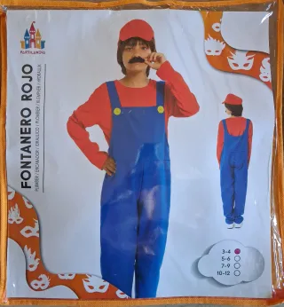 Disfraz Fontanero Rojo Talla 3-4