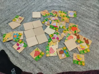 Juego Memory Madera Fichas Dibujos Infantiles