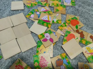 Juego Memory Madera Fichas Dibujos Infantiles