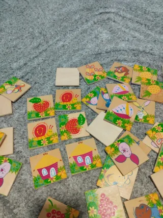 Juego Memory Madera Fichas Dibujos Infantiles