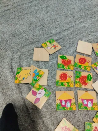 Juego Memory Madera Fichas Dibujos Infantiles