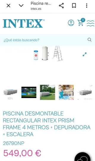 Piscina desmontable Intex familiar 400x200x122 cm