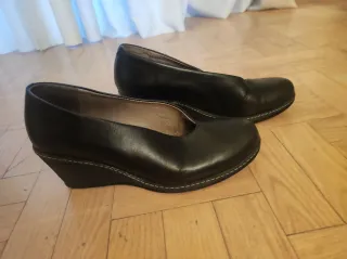 Zapatos de cuña negros azul marino oscuro