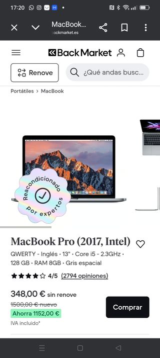 MACBOOK PRO 2017 PRACTICAMENTE NUEVO