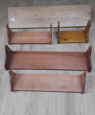 Juego 5 Estanterías Madera Pared