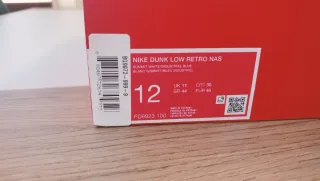 Nike Dunk Low Retro Negro Blanco Talla 46