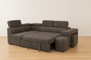 Sofá modular marrón