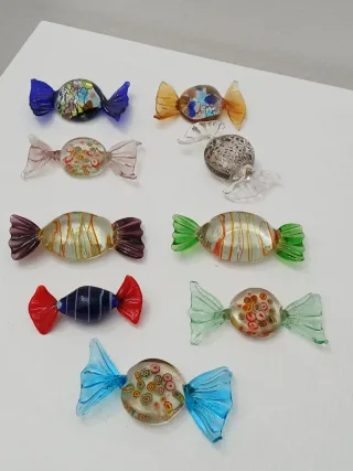 Caramelle Murano Vetro Blu Trasparente