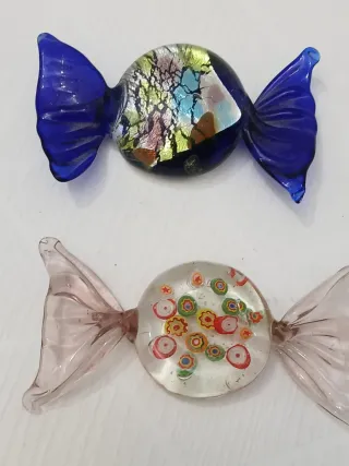 Caramelle Murano Vetro Blu Trasparente