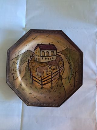 Set 3 piatti decorativi ottagonali