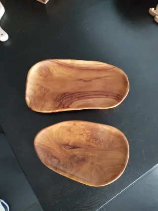 Bandejas de madera rústicas (2 unidades)