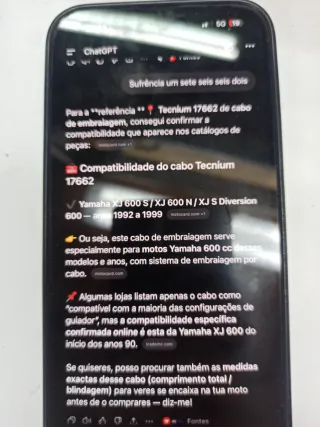 Cabo de embrague Tecnium 17662