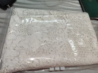 Mantel redondo encaje blanco mesa