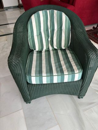 Butaca de jardín mimbre verde